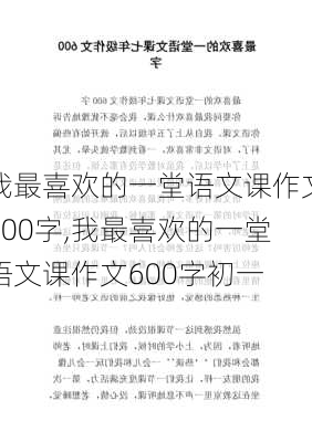 我最喜欢的一堂语文课作文600字,我最喜欢的一堂语文课作文600字初一