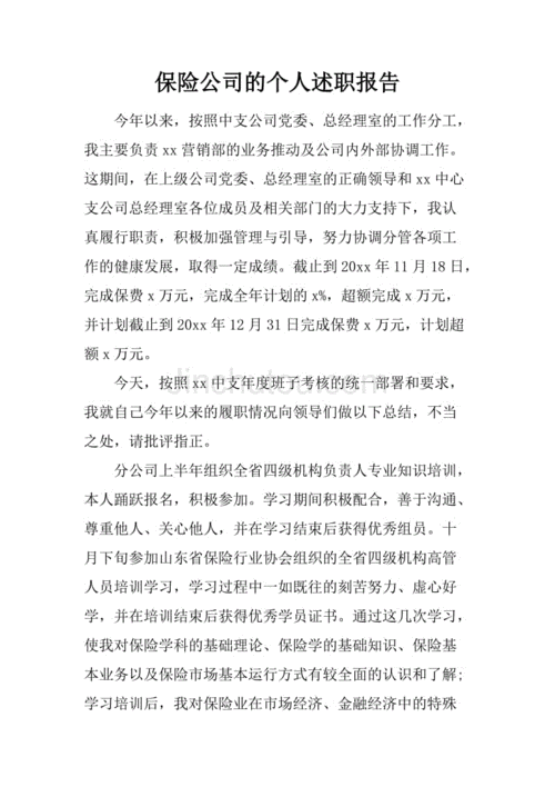 保险公司述职报告,保险公司述职报告个人-第3张图片-星梦范文网