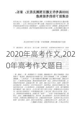 2020年高考作文,2020年高考作文题目