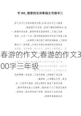 春游的作文,春游的作文300字三年级