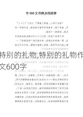 特别的礼物,特别的礼物作文600字