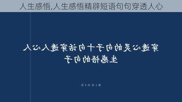 人生感悟,人生感悟精辟短语句句穿透人心