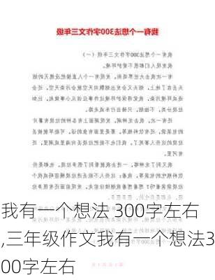 我有一个想法 300字左右,三年级作文我有一个想法300字左右-第2张图片-星梦范文网