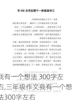 我有一个想法 300字左右,三年级作文我有一个想法300字左右