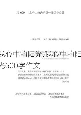 我心中的阳光,我心中的阳光600字作文-第3张图片-星梦范文网