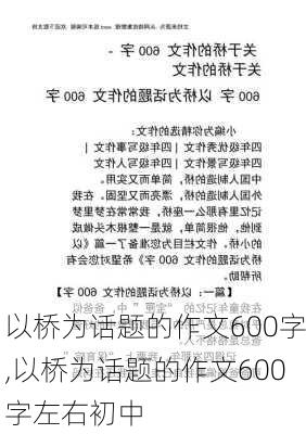 以桥为话题的作文600字,以桥为话题的作文600字左右初中-第3张图片-星梦范文网