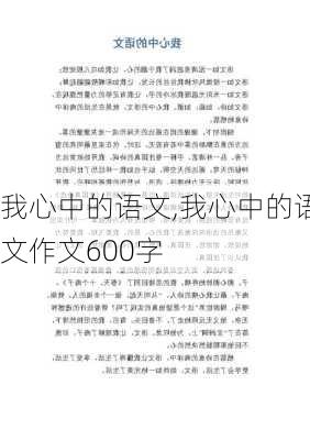 我心中的语文,我心中的语文作文600字-第3张图片-星梦范文网