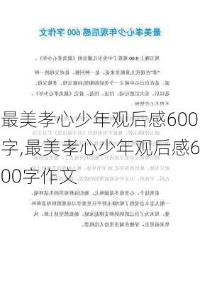 最美孝心少年观后感600字,最美孝心少年观后感600字作文