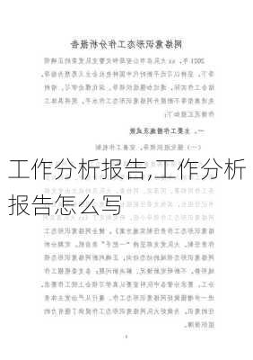 工作分析报告,工作分析报告怎么写