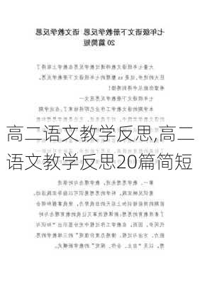 高二语文教学反思,高二语文教学反思20篇简短