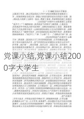 党课小结,党课小结2000字大学生