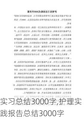 实习总结3000字,护理实践报告总结3000字