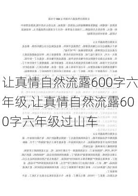 让真情自然流露600字六年级,让真情自然流露600字六年级过山车-第3张图片-星梦范文网