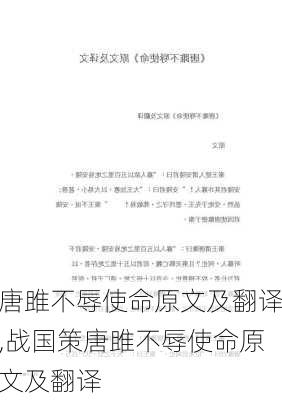 唐雎不辱使命原文及翻译,战国策唐雎不辱使命原文及翻译-第2张图片-星梦范文网