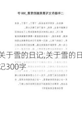 关于雪的日记,关于雪的日记300字