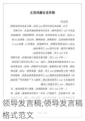 领导发言稿,领导发言稿格式范文