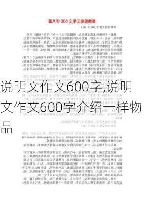 说明文作文600字,说明文作文600字介绍一样物品-第2张图片-星梦范文网