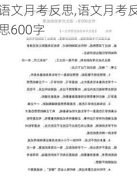 语文月考反思,语文月考反思600字