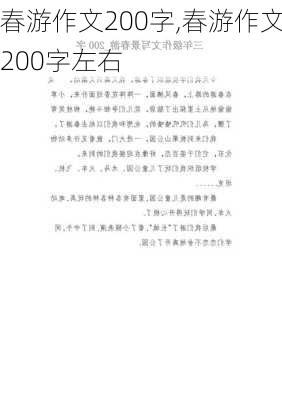 春游作文200字,春游作文200字左右-第3张图片-星梦范文网