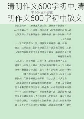 清明作文600字初中,清明作文600字初中散文