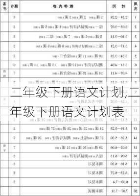 二年级下册语文计划,二年级下册语文计划表-第3张图片-星梦范文网