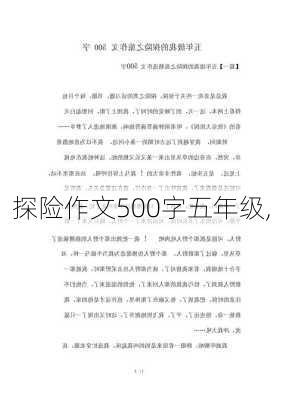 探险作文500字五年级,