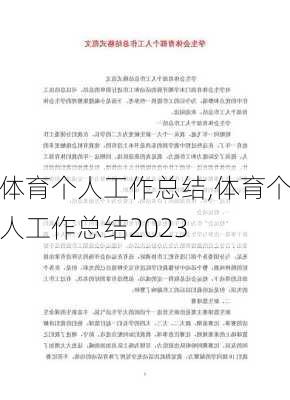 体育个人工作总结,体育个人工作总结2023