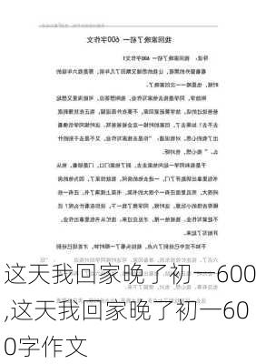 这天我回家晚了初一600,这天我回家晚了初一600字作文-第3张图片-星梦范文网