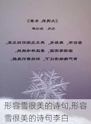 形容雪很美的诗句,形容雪很美的诗句李白