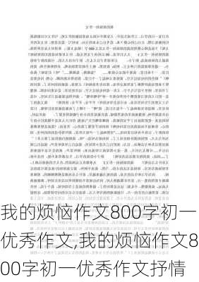 我的烦恼作文800字初一优秀作文,我的烦恼作文800字初一优秀作文抒情-第2张图片-星梦范文网