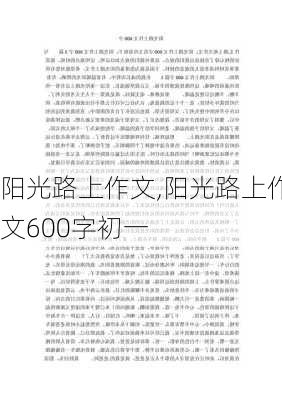 阳光路上作文,阳光路上作文600字初一