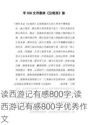 读西游记有感800字,读西游记有感800字优秀作文