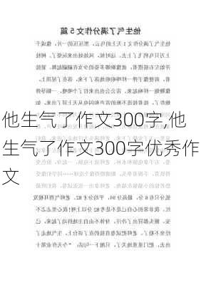 他生气了作文300字,他生气了作文300字优秀作文