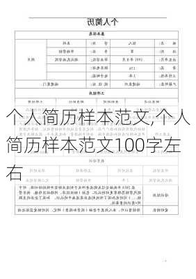 个人简历样本范文,个人简历样本范文100字左右-第2张图片-星梦范文网