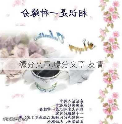 缘分文章,缘分文章 友情-第2张图片-星梦范文网