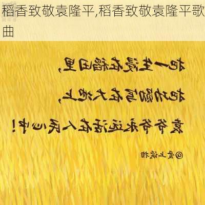 稻香致敬袁隆平,稻香致敬袁隆平歌曲