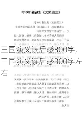 三国演义读后感300字,三国演义读后感300字左右