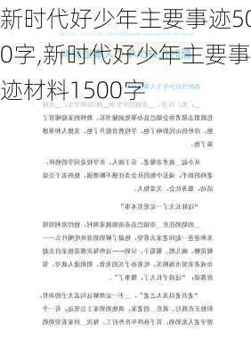 新时代好少年主要事迹500字,新时代好少年主要事迹材料1500字-第2张图片-星梦范文网