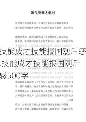 技能成才技能报国观后感,技能成才技能报国观后感500字-第2张图片-星梦范文网