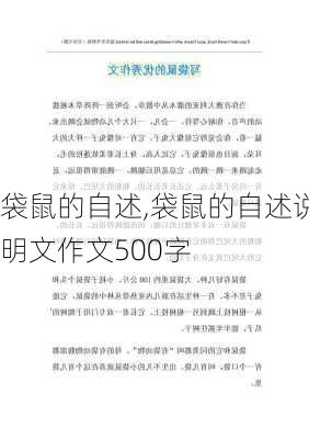 袋鼠的自述,袋鼠的自述说明文作文500字