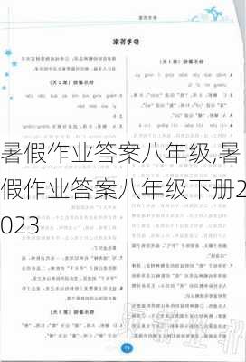 暑假作业答案八年级,暑假作业答案八年级下册2023