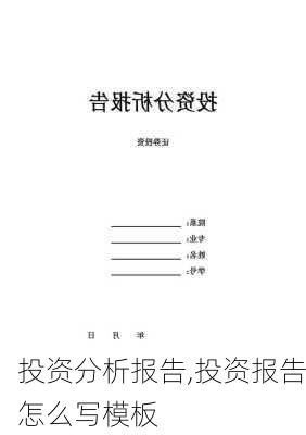 投资分析报告,投资报告怎么写模板