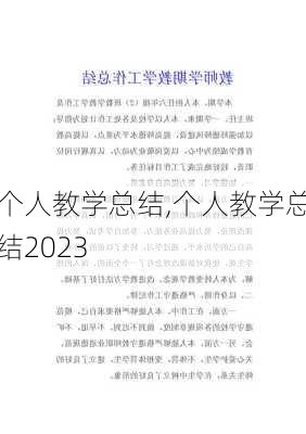 个人教学总结,个人教学总结2023-第2张图片-星梦范文网