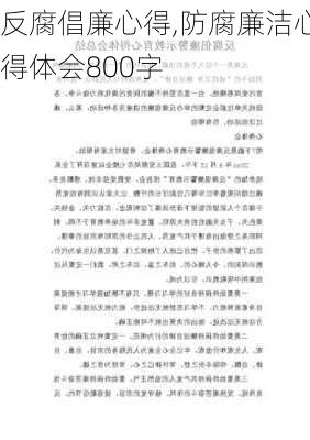 反腐倡廉心得,防腐廉洁心得体会800字-第2张图片-星梦范文网