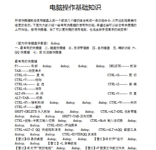 电脑知识,电脑知识入门基础知识