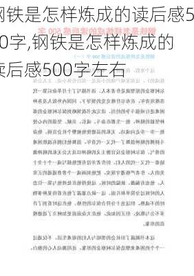 钢铁是怎样炼成的读后感500字,钢铁是怎样炼成的读后感500字左右-第2张图片-星梦范文网