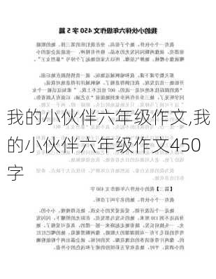 我的小伙伴六年级作文,我的小伙伴六年级作文450字