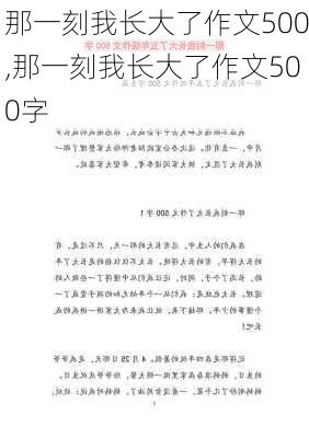 那一刻我长大了作文500,那一刻我长大了作文500字-第1张图片-星梦范文网