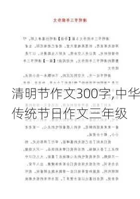 清明节作文300字,中华传统节日作文三年级-第2张图片-星梦范文网