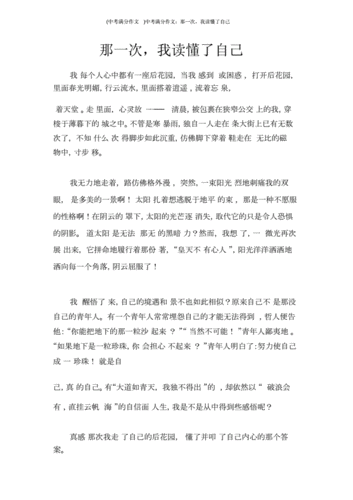 那一次 我读懂了,那一次我读懂了什么作文600字